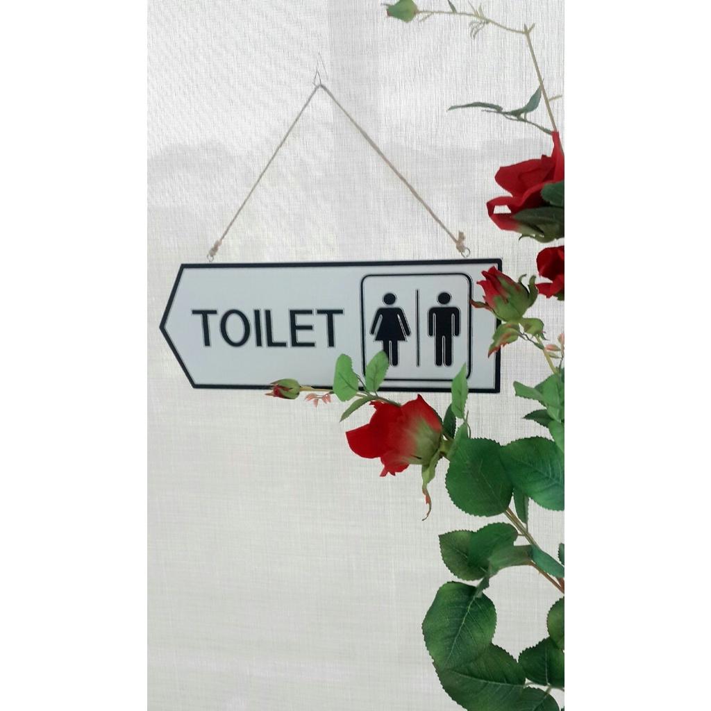 Bảng treo chỉ dẫn toilet hai mặt bằng gỗ in sơn