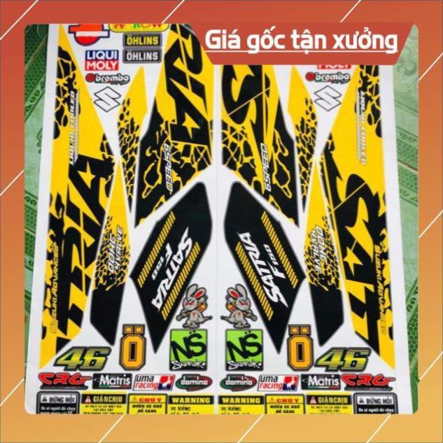 Tem rời Satria Fi 150 vàng đen sản phẩm y hình 100%