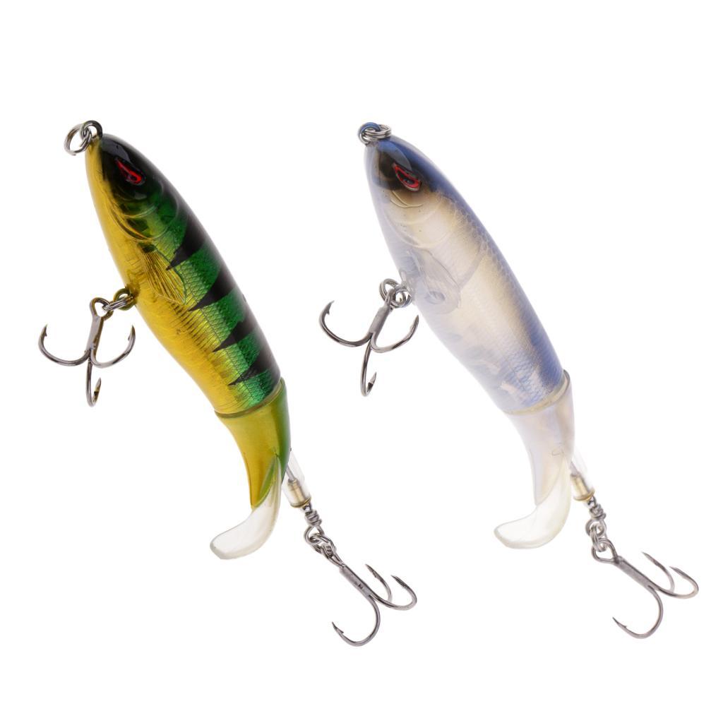 2pcs Whopper Popper Fishing Lures Topwater Floating Hard Bait 10cm 13.2g