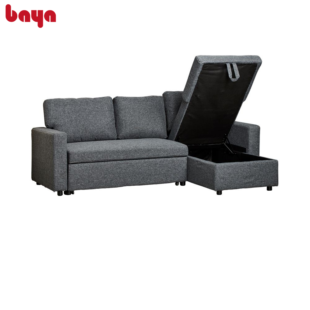 Sofa Giường Có Hộc BAYA SILVA Có Phần Khung Làm Từ Gỗ Thông/ Plywood Chắc Chắn, Bền Đẹp Vỏ Bọc Polyester Êm Ái, Thiết Kế Gọn Gàng Với Ngăn Chứa Rộng Rãi 5249