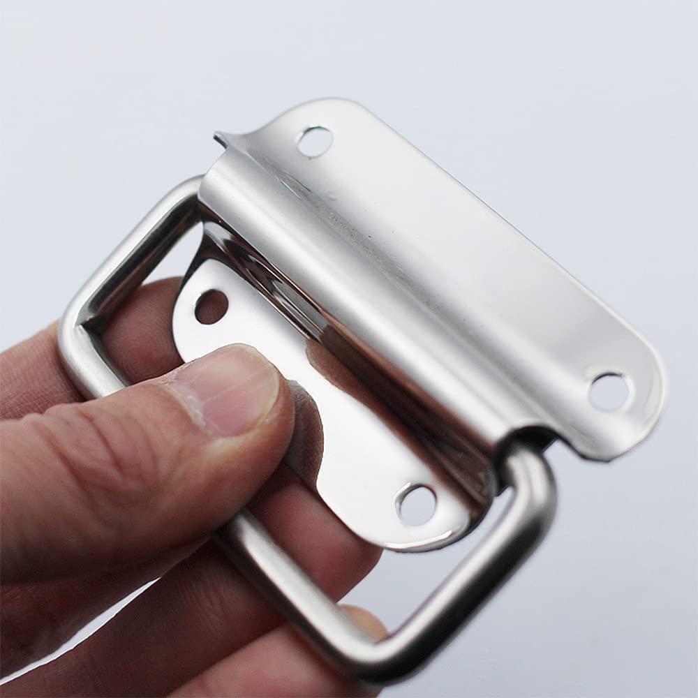 4 bộ phận tay cầm thùng, tay cầm gấp kim loại, tay cầm kéo bằng thép không gỉ, dễ lắp đặt cho tủ lưu trữ, ngăn kéo, tay cầm tủ