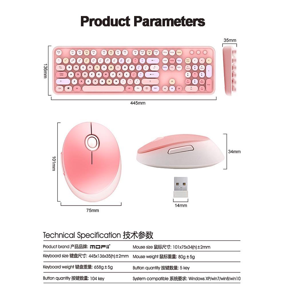 Bộ bàn phím và chuột không dây 2.4ghz cho máy tính PC laptop