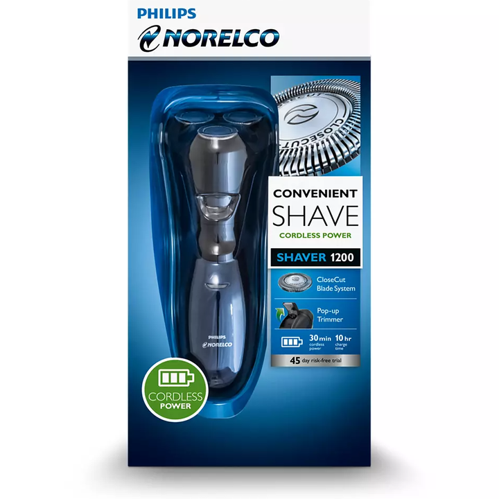 Máy cạo râu khô và ướt Philips Norelco AT620/81 tích hợp đầu tỉa tóc mai - Hàng Nhập Khẩu
