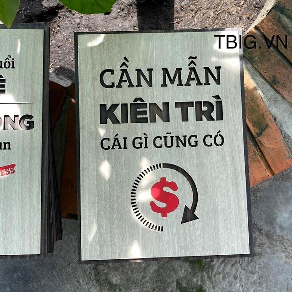 Tranh Tạo Động Lực TBIG060 trang trí tường phòng họp cao cấp "cần mẫn kiên trì cái gì cũng có"