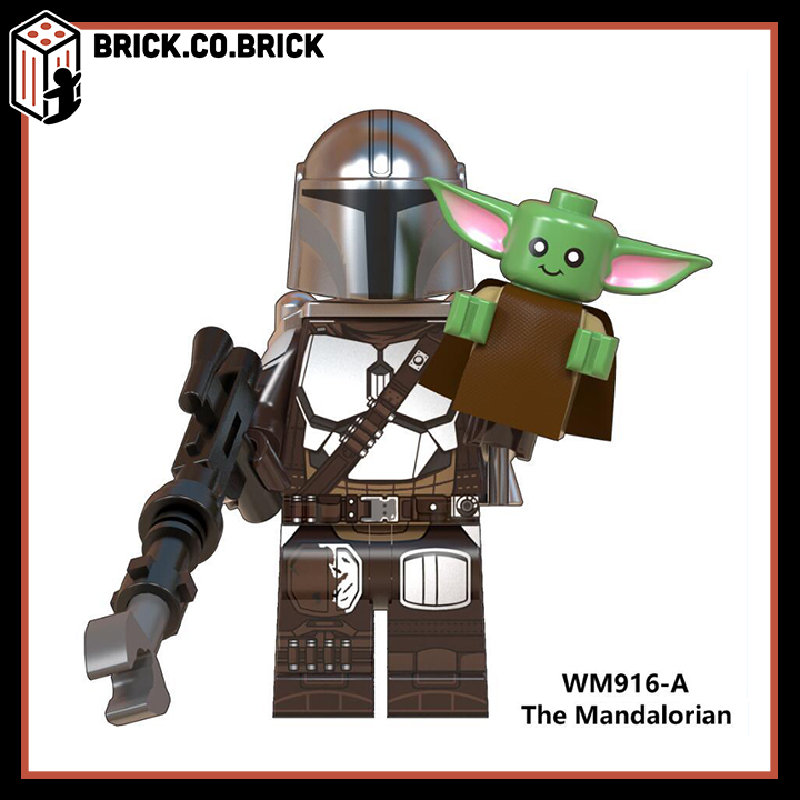 Đồ chơi Lắp ráp Nhân vật Lính Star Mandalorian Mini Baby Yoda Chiến tranh giữa các Vì sao WM916-A