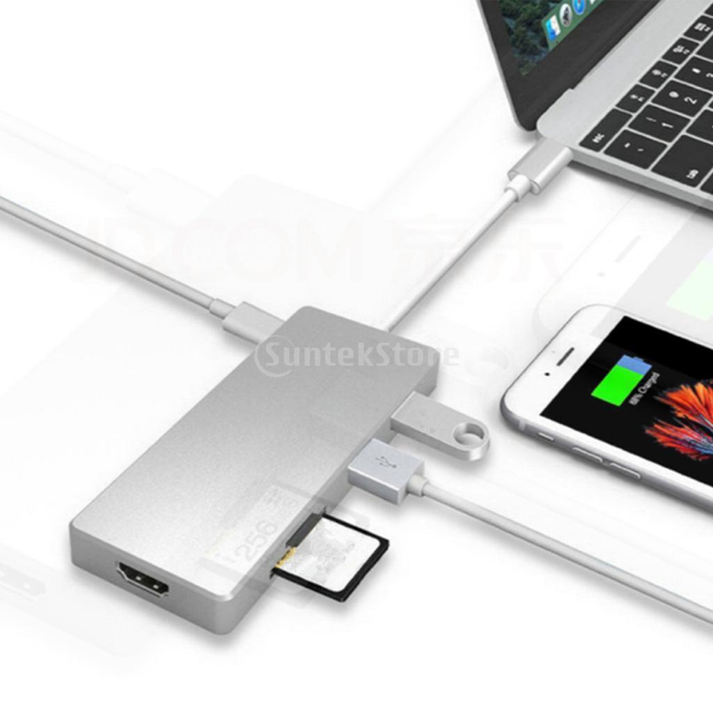 Type-C USB 3.1 to HDMI USB 3.0 HUB Card Reader &amp; Charging for MacBook Pro