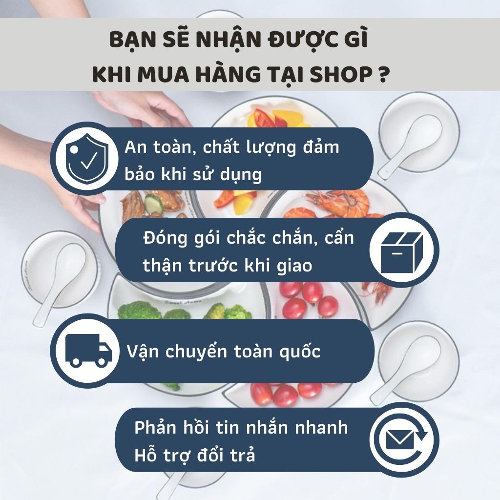 Bộ bát đĩa trăng cao cấp mã PDS007, hình bán nguyệt phong cách hiện đại