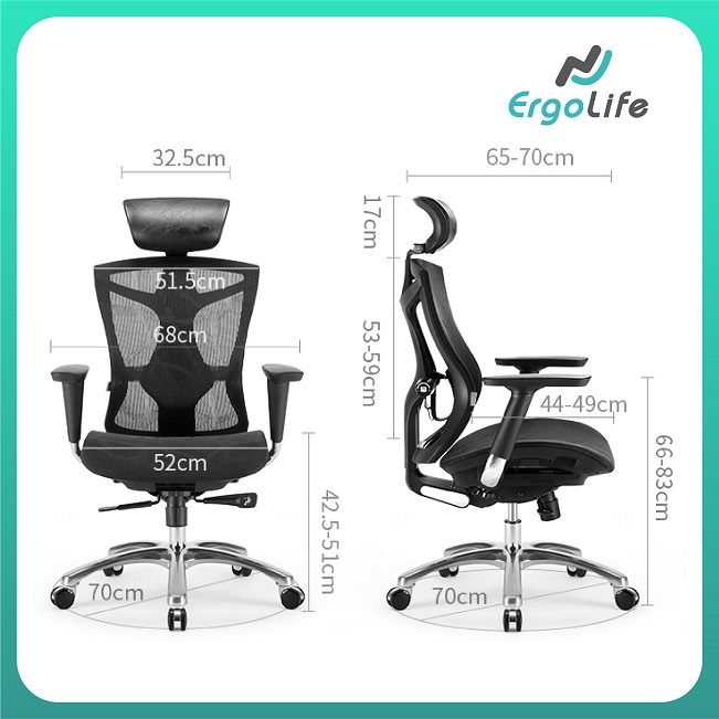 [CHÍNH HÃNG - BẢO HÀNH 3 NĂM] Ghế Văn Phòng Ergonomic Sihoo V1 (ERC-01