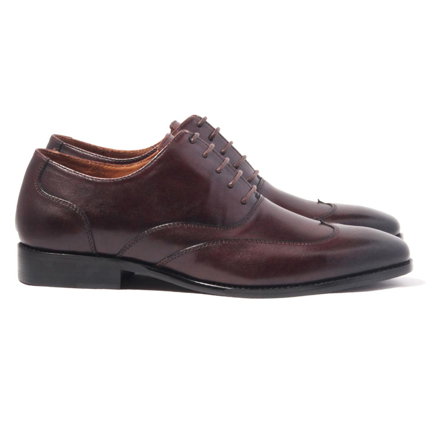 Giày Tây Nam Công Sở Banuli Da Bê Italian Dây Buộc Wingtip Oxford H1WO1 (Da Veg Itali Mềm Dẻo, Đế Siêu nhẹ, Bảo Hành Trọn Đời)