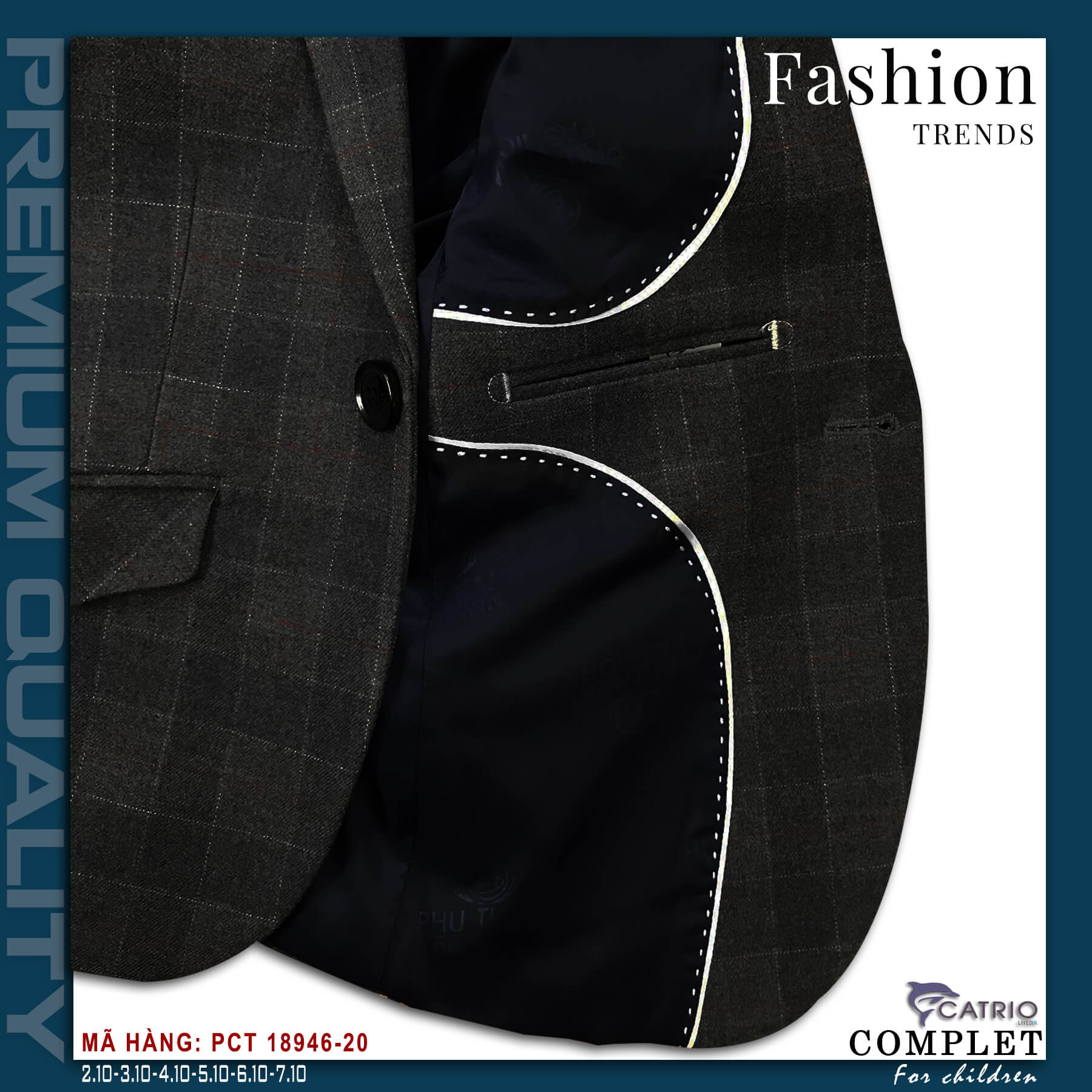 BỘ COMPLET TRẺ EM CATRIO PCT18946/20 LÀ BỘ VEST BÉ TRAI TỪ 8 TUỔI ĐẾN 10 TUỔI THUỘC BST BỘ ĐỒ QUẦN ÁO TRẺ EM MÙA LỄ TẾT, TIỆC CƯỚI NĂM 2021