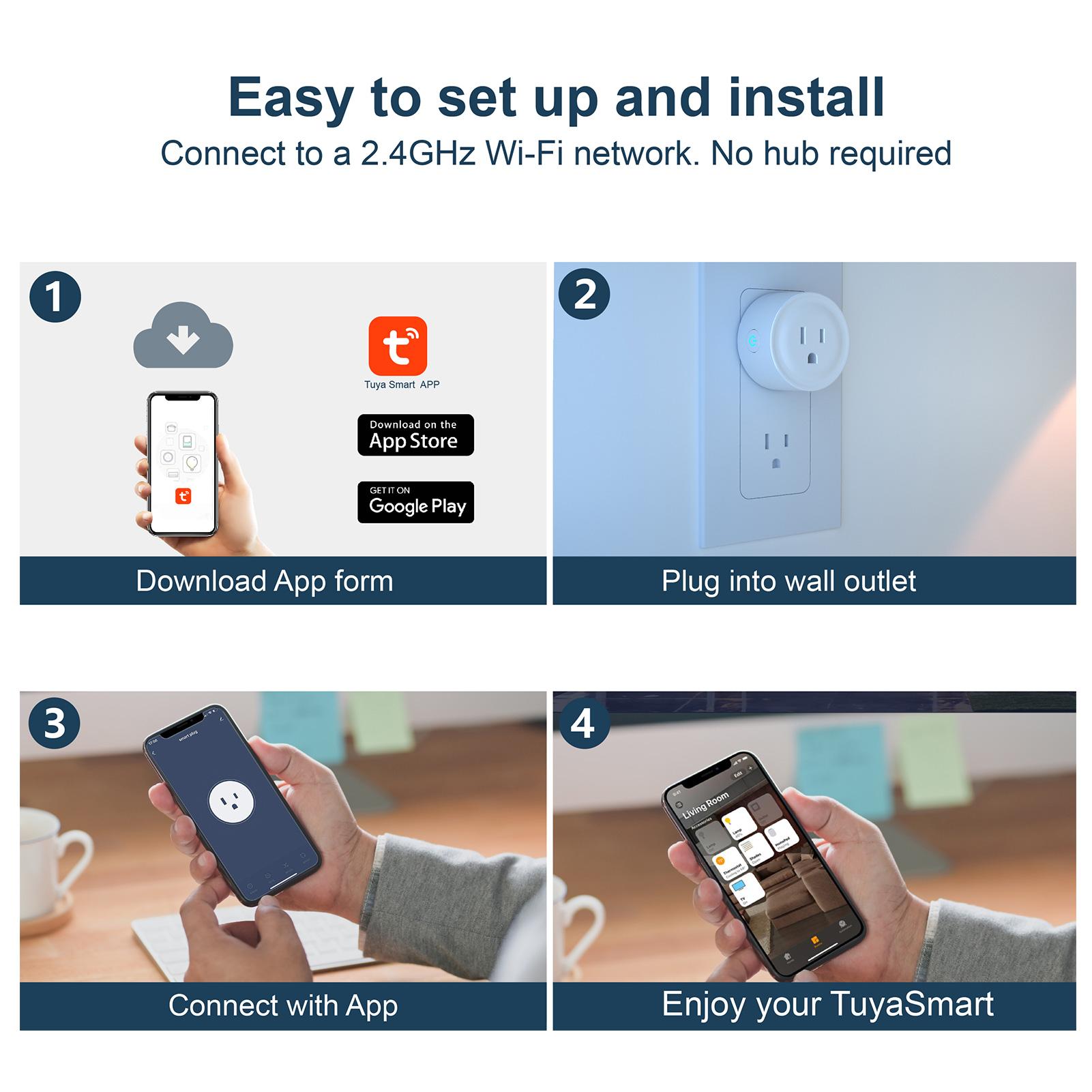 2 Ố cắm điện thông minh điều khiển từ xa bằng giọng nói + wifi tương thích