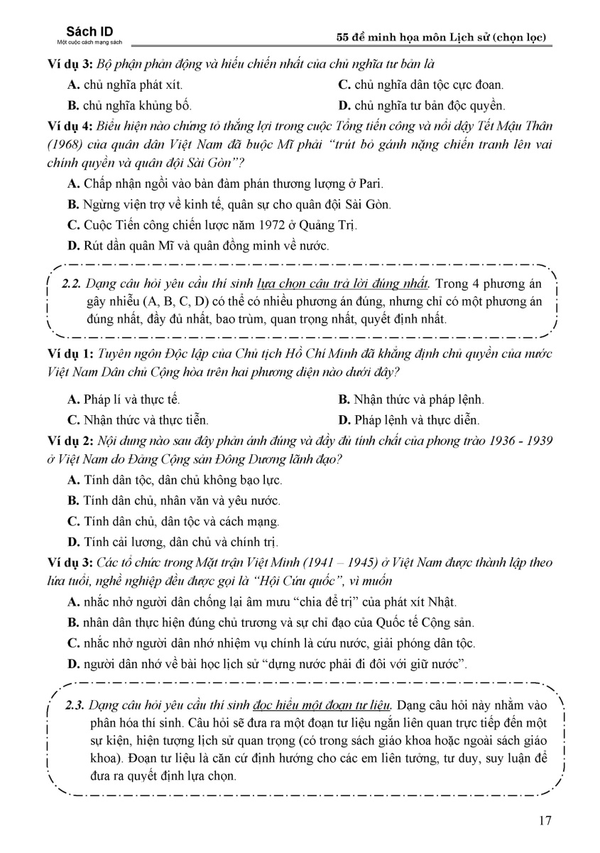 55 Đề Thi Minh Họa Môn Lịch Sử (Chọn Lọc) - MOON