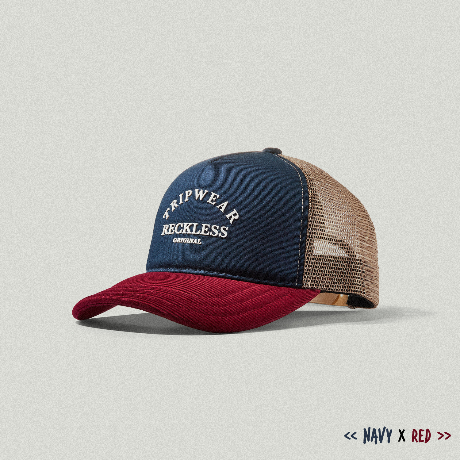 Nón kết, mũ lưỡi trai trucker Tripwear Reckless vải kaki phối lưới form đứng chuẩn thời trang
