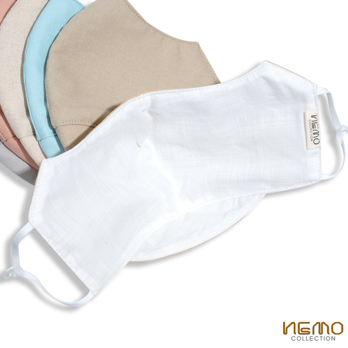 KHẨU TRANG LINEN 5D NEMO, CHE NẮNG VÙNG MÁ, LỌC KHUẨN, LỌC BỤI, TÔNG MÀU THỜI TRANG - KTMF