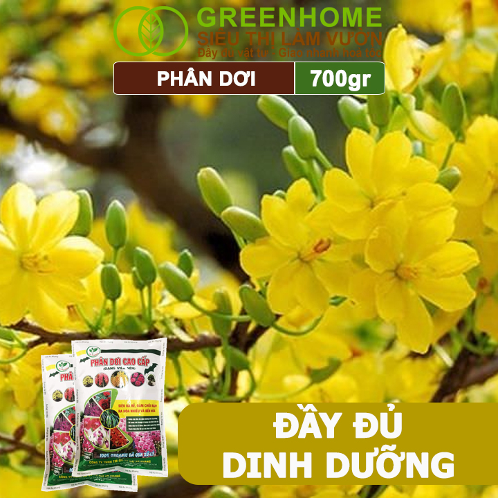 Phân Dơi Greenhome, Bao 700gr, Viên Nén, Đã Qua Xử Lý, Ra Rễ Mạnh, Hoa Nhiều, Tốt Cho Lan, Kiểng, Rau, Cây Ăn Trái