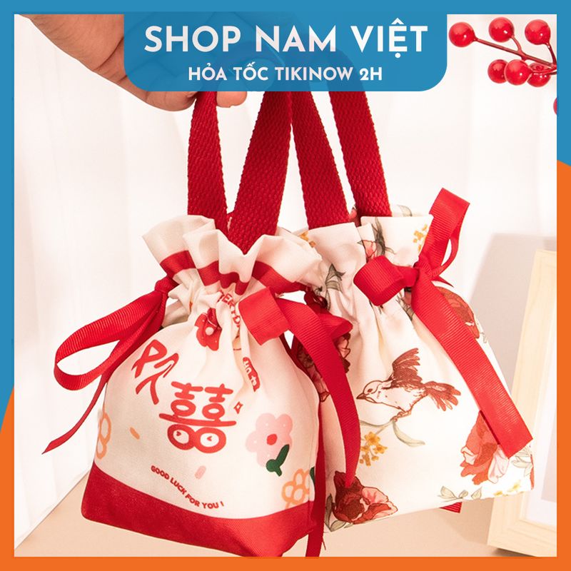 Túi Vải Canvas Đựng Bánh Kẹo, Quà Tặng Tết