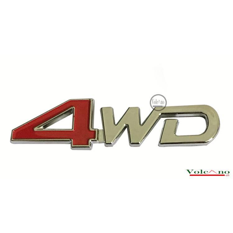 Tem Logo Chữ Nổi 4WD Dán Trang Trí Đuôi Xe Bán Ô Tô