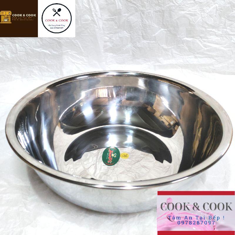 Chậu inox thau inox loại dày đủ size 20, 22, 24, 26, 28, 30, 32, 34, 36, 38 cm