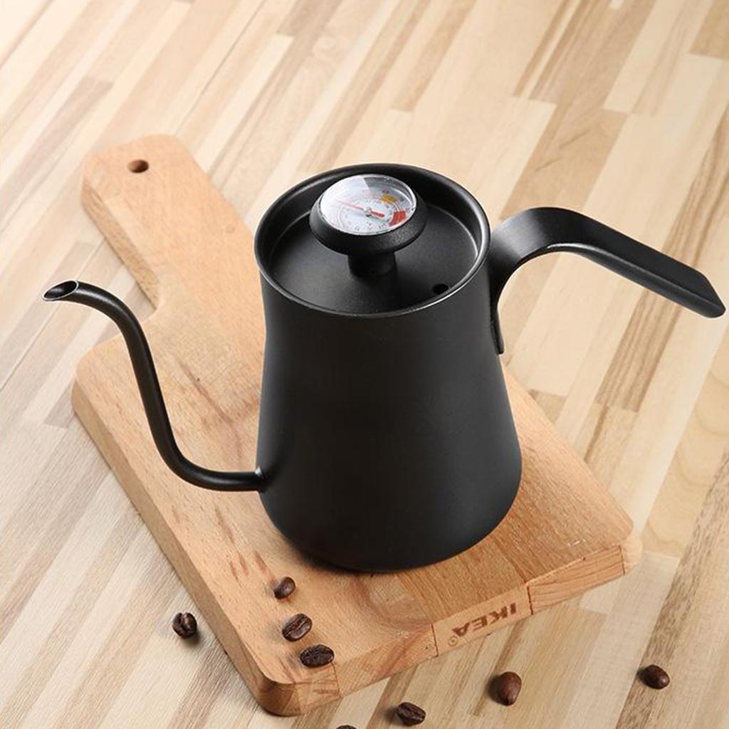 Gooseneck Stainless Steel Tea Kettle W/ Thermometer Pour Over Coffee Kettle