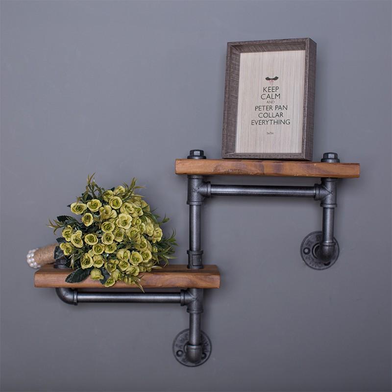Kệ treo tường ống nước 2 tầng , Kệ ống nước gỗ cao cấp decor phòng đẹp
