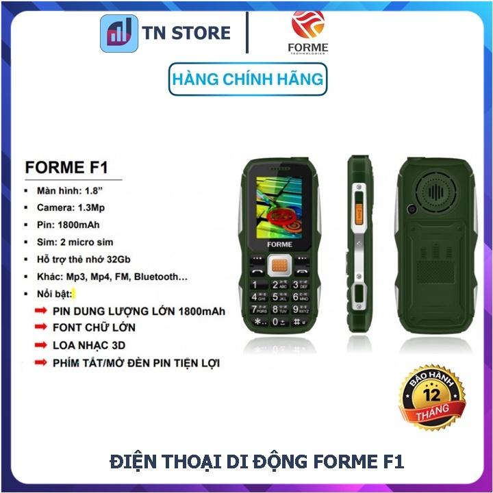 Điện Thoại Forme F1 Pin 1800mAh-Hầm hố-Loa to-Bàn phím lớn-FM không cần tai nghe - Bảo Hành 06 Tháng