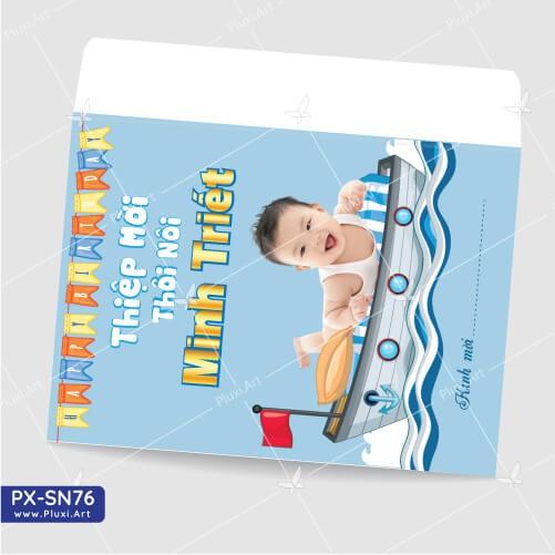 Thiệp thôi nôi – sinh nhật theo yêu cầu Pluxi