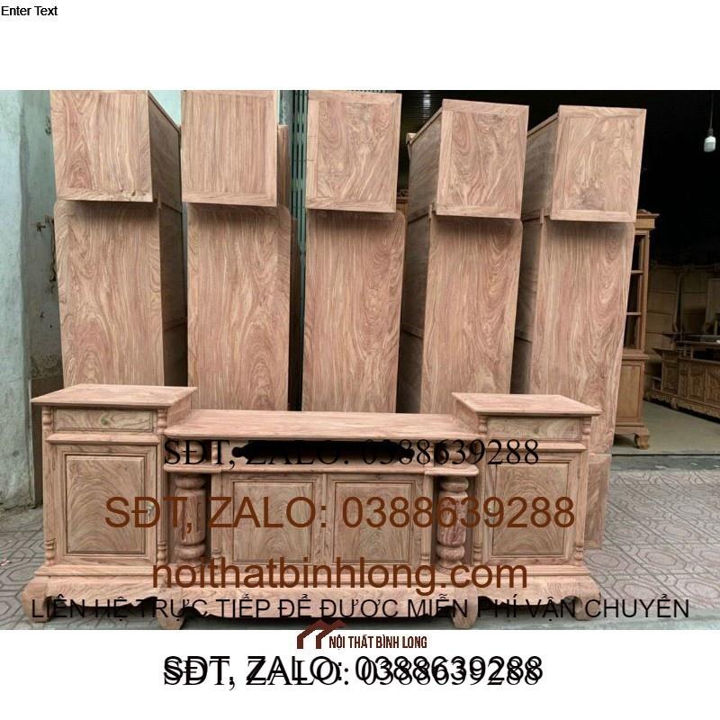 Kệ tivi cột nho gỗ hương đá. Hàng mộc và phun hoàn hiện