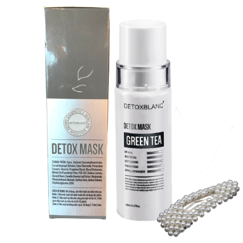 Mặt Nạ Thải Độc Trắng Da Ngừa Mụn Nám Detox BlanC: Detox Mask (mẫu mới) + Tặng kèm Kẹp tóc Ngọc Trai hot trend