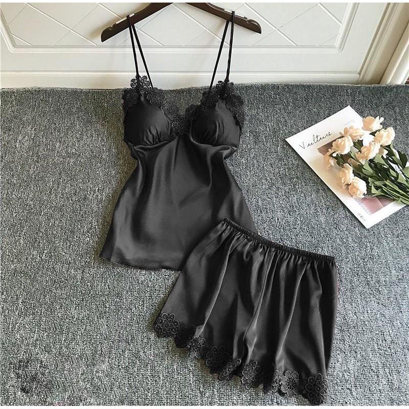 HISEXY Đồ Bộ Ngủ Quần Cộc Lụa Satin Có Đủ Size Dưới 75 Kg