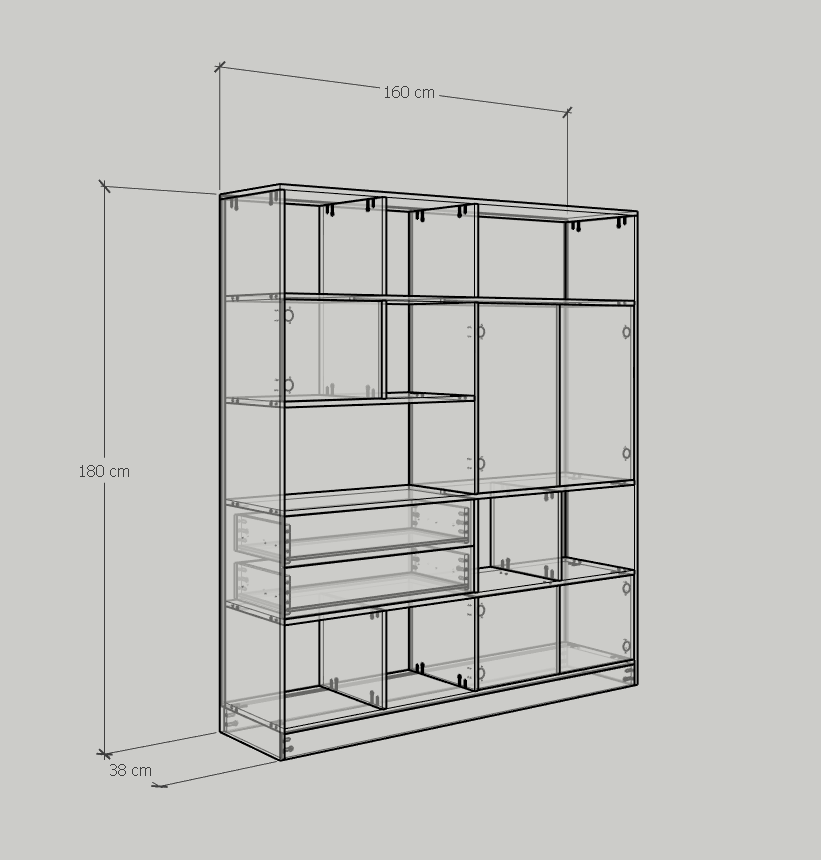 [Happy Home Furniture] CATY , Kệ sách nhiều ngăn - 1m6 x 1m8 ,  160cm x 38cm x 180cm (DxRxC), KSA_026