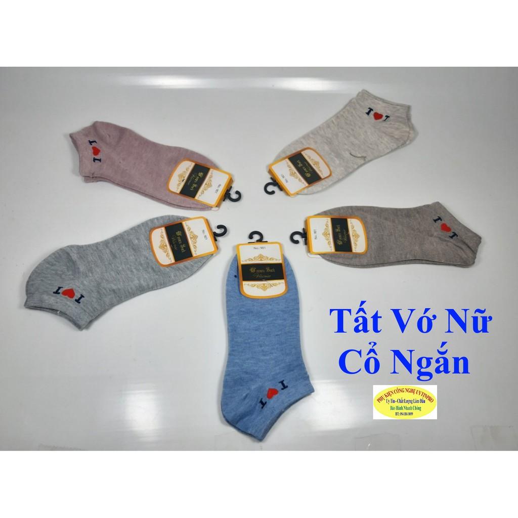 TẤT VỚ NỮ CỔ NGẮN In chữ T love T trên cổ vớ Chất liệu thun cotton Êm mát