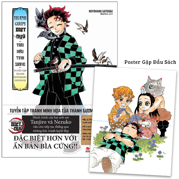 Artbook Thanh Gươm Diệt Quỷ - Trải Mấy Tinh Sương - Bìa Cứng - Tặng Kèm Obi Và Poster Gập Đầu Sách