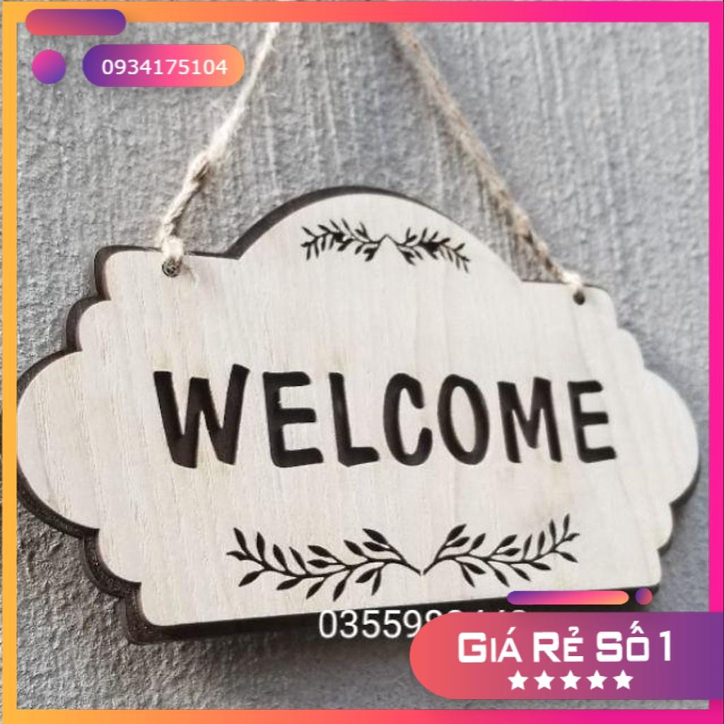 Bảng gỗ Welcome trang trí