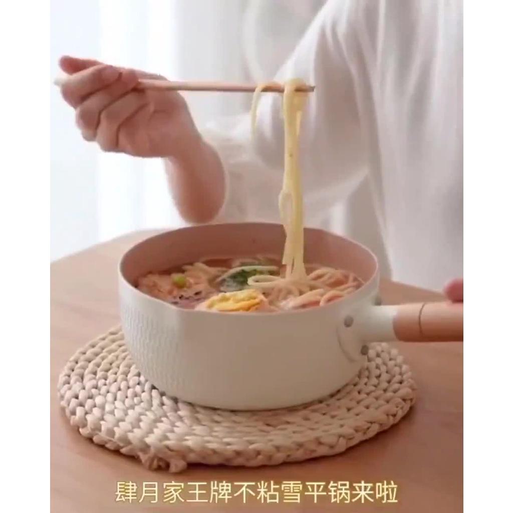 Chảo chống dính sâu lòng dùng bếp từ size 18cm chảo chống dính vân đá dùng mọi loại bếp, bếp từ, bế gas, bếp hồng ngoại