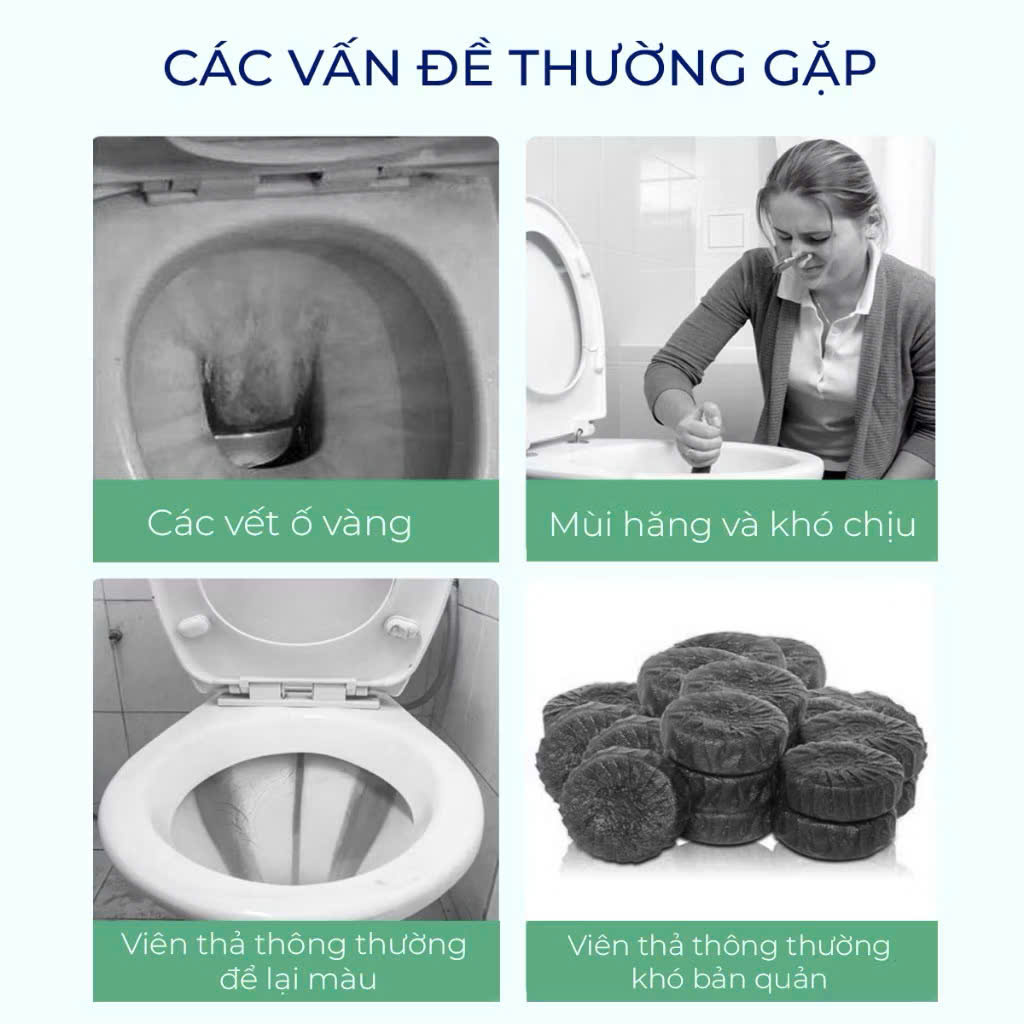 Viên Sạch Bồn Cầu – Viên Thả Bồn Cầu Sạch Khuẩn, Tẩy Sạch Mảng Bám, Khử Mùi Diệt Vi Khuẩn Toilet - HÀNG CHÍNH HÃNG MINIIN