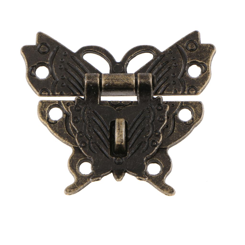 Butterfly Buckle Hasp Wood Box Wine Box With Buckle Antique Lock