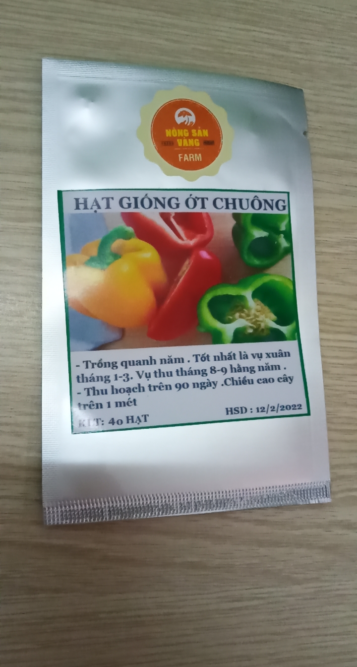 Hạt giống Ớt Chuông Ngọt Nhiều Màu ( Gói 40 hạt ) - Nông Sản Vàng