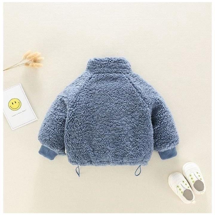 áo khoác lông cừu lót bông dày ấm cho bé trai bé gái hàng đẹp size từ 7-28kg - SUMO KIDS