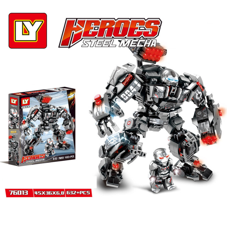 Lắp Ráp Xếp Hình Marvel Super Heroes Mô Hình Robot WarMachine Hulkbuster 632 Khối LY76013