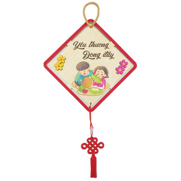 Bảng Gỗ Treo Tường Trang Trí Tết - Bách Mộc T03 - Yêu Thương Đong Đầy
