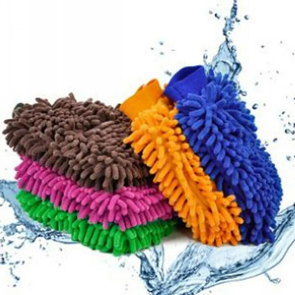Găng tay san hô lau rửa xe (Sợi Microfiber) - Kích thước 25cm x 17cm - Găng tay rửa xe chuyên dụng san hô 2 mặt