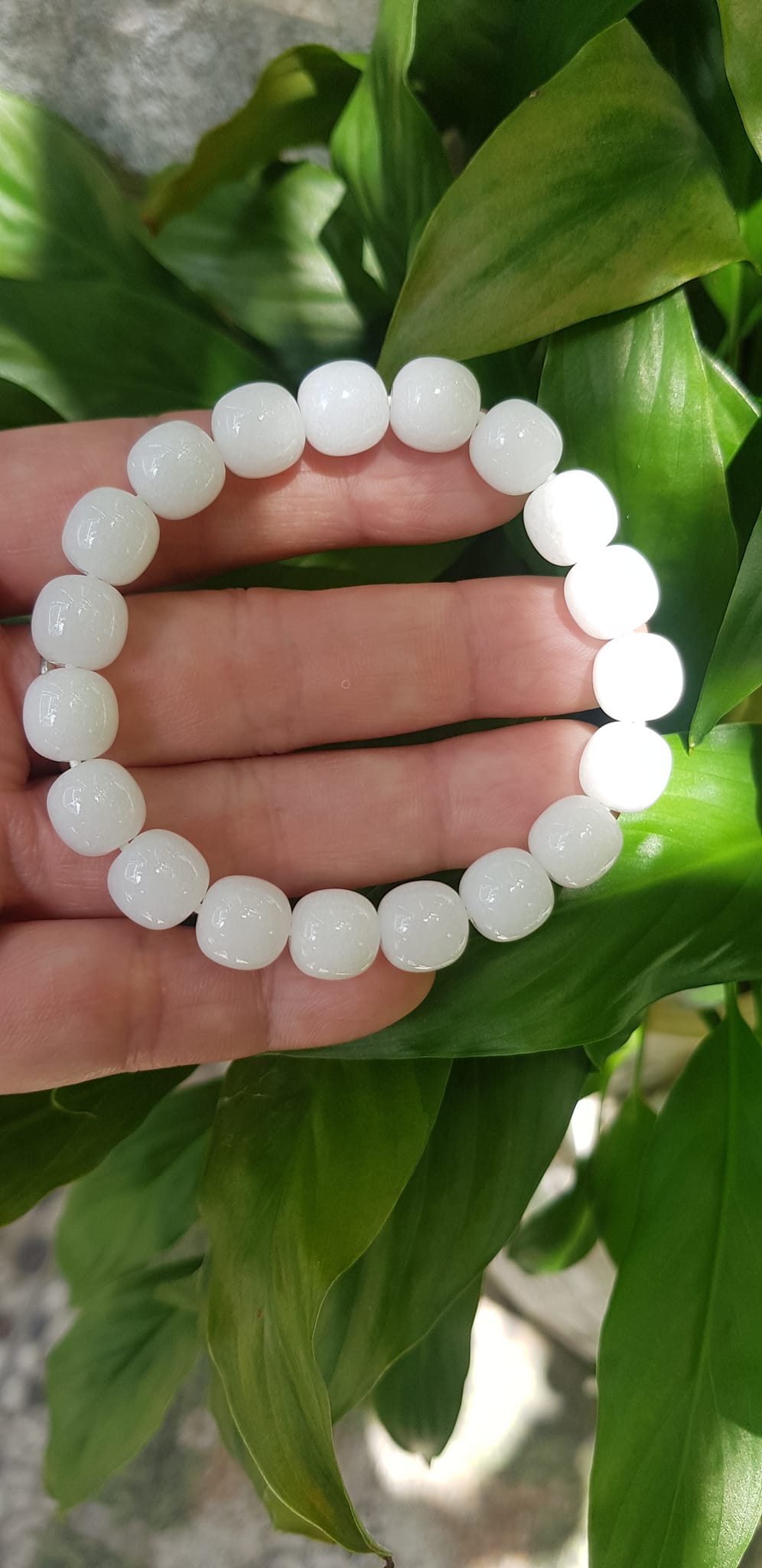 Vòng Tay Nữ Đá Ngọc Hoà Điền TRẮNG bầu Tự Nhiên Size 9li5 đẹp Màu Trắng sáng Nữ mệnh Kim Thủy Mang năng lượng tích cực may mắn tài lộc tốt công việc đeo đẹp xinh tay ạ