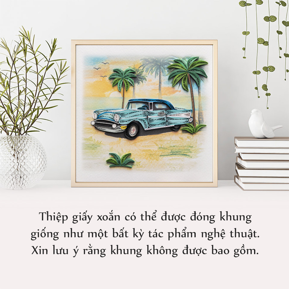 Thiệp Giấy Xoắn - Xe Hơi Cổ - ZC291a