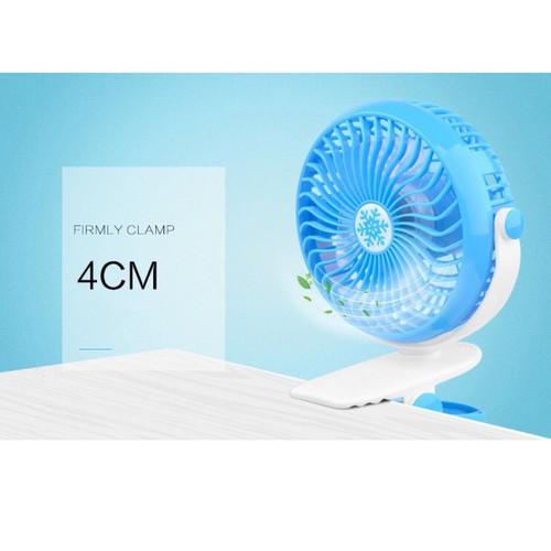 Quạt Sạc Pin Tích Điện có Chân Kẹp Bàn, Kẹp Xe Đẩy Xoay 360 Độ, 3 Tốc Độ Gió, Màu Sắc Đa Dạng Sử Dụng An Toàn