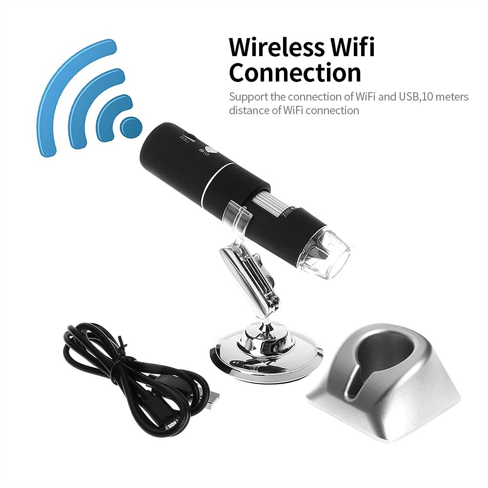 Kính hiển vi 1000x kỹ thuật số WIFI 1080P với 8 đèn LED có thể điều chỉnh cho IOS / Máy tính bảng / Điện thoại Android