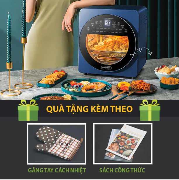 Nồi Chiên Không Dầu SNAPBEE SNK1504DE Thương Hiệu Mỹ Cao Cấp,16 Chức Năng Tích Hợp, Dung Tích 15L, Công Suất thực 1700W - Hàng Chính Hãng