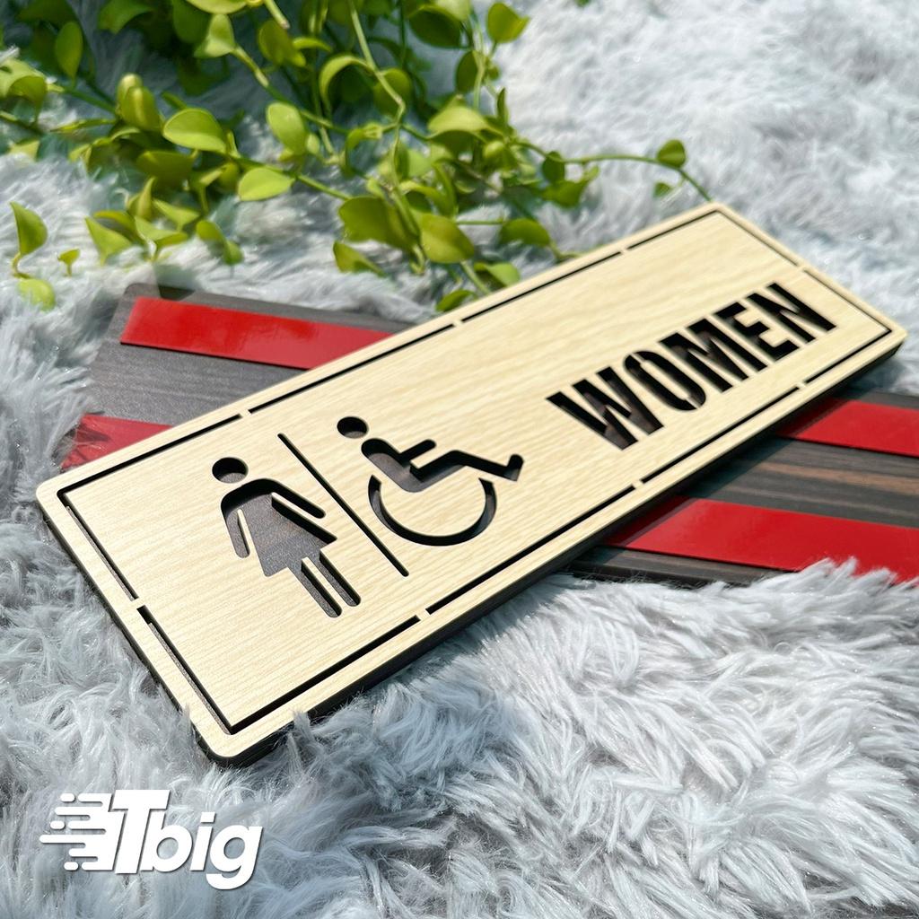 Bảng Toilet - WC - Resroom - Nhà vệ sinh - bằng Gỗ Vintage Decor TL037