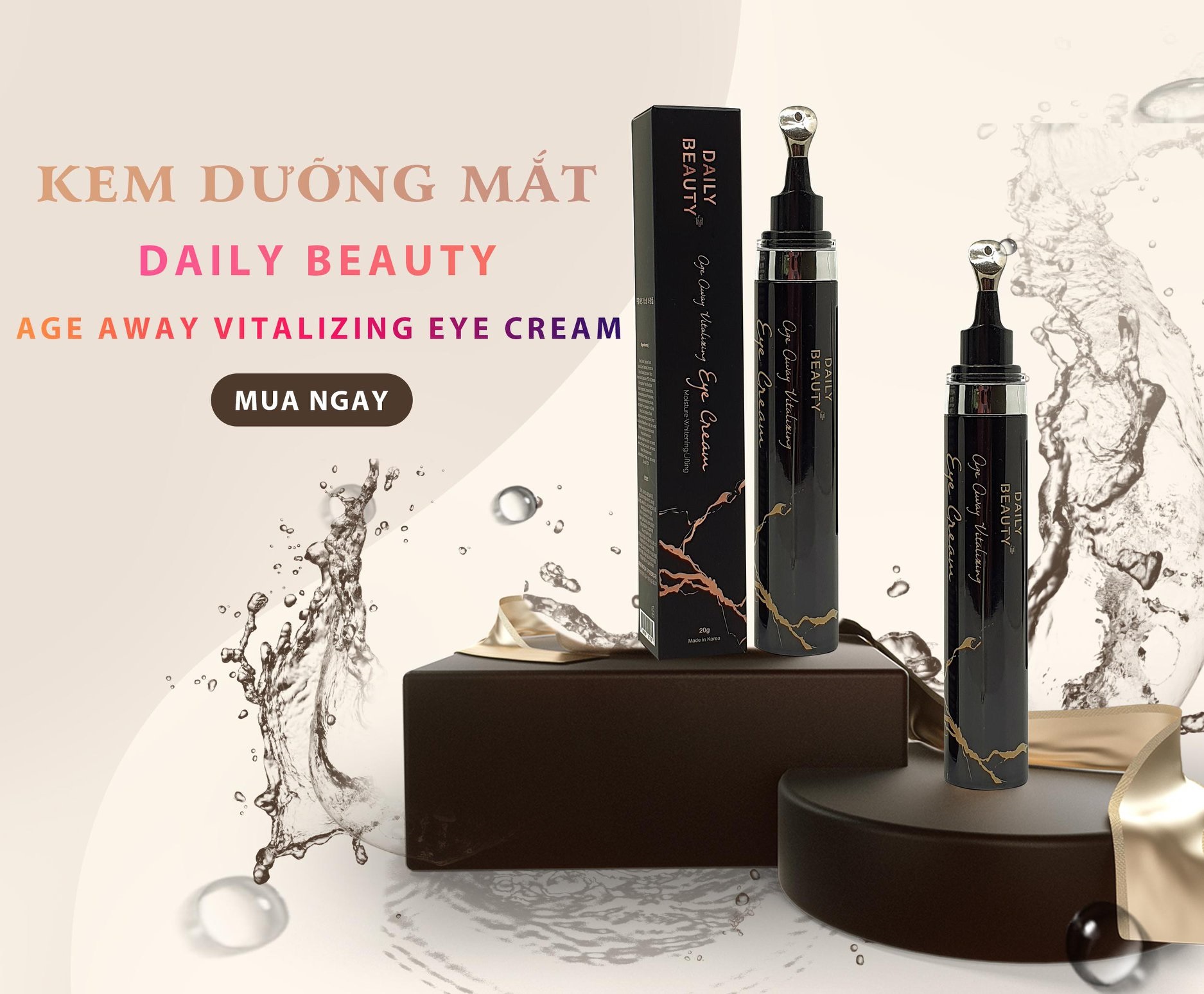 Combo 3 hộp Kem dưỡng mắt Daily Beauty Age Away Vitalizing Eye Cream sản phẩm nhập khẩu chính ngạch Hàn Quốc