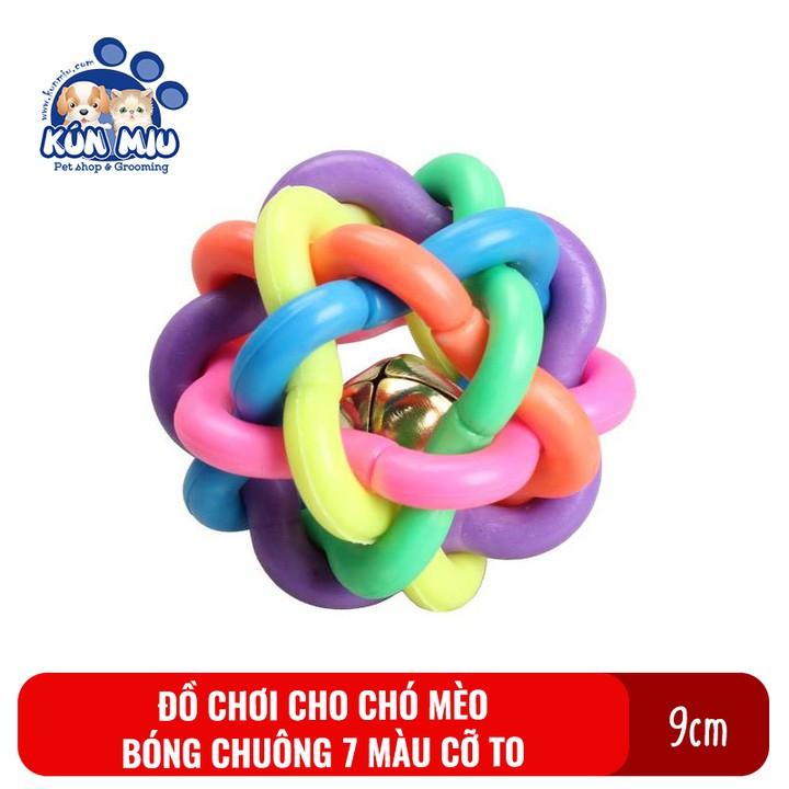 Đồ chơi bóng chuông cao su 7 màu cho chó mèo cỡ to Kún Miu