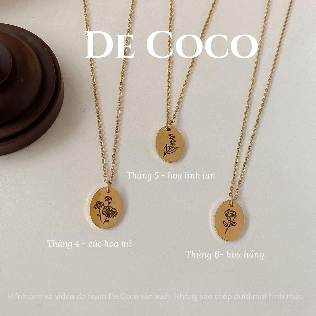 Vòng cổ titan sinh nhật, vòng cổ hoa làm quà tặng, Birthday Necklace De Coco